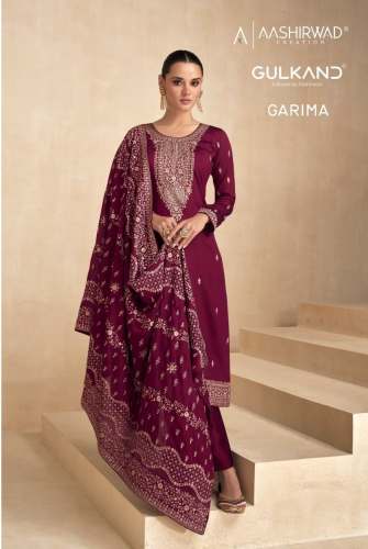 Stylish Gulkand Garima Premium Silk Salwar Suit by Aashirwad creation