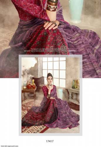 Triveni Saree Presents Duck Organza Print Saree 