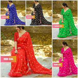 Georgette work saree