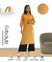 Fabclub Heavy Rayon Gold Foil Printed Kurtas
