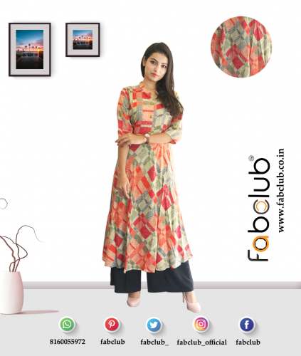 Fabclub Ladies Anarkali Printed Kurtis
