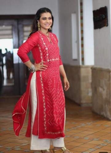 kurti with plazzo in gota patti work