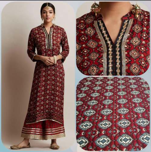 Rayon Kurti With palazzo Pant