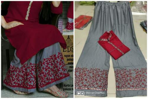 Gray Plazzo Kurti