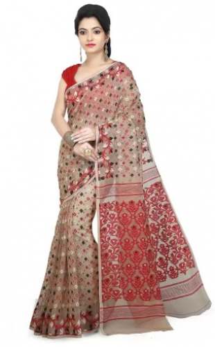 Get Jamdani Cotton Silk Saree By WoodenTant Brand by Wooden Tant