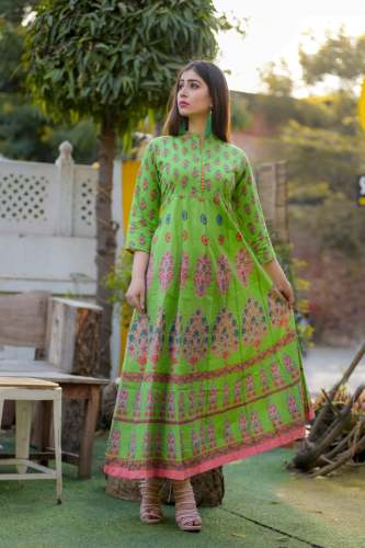 Cotton Printed Anarkali Long Kurti