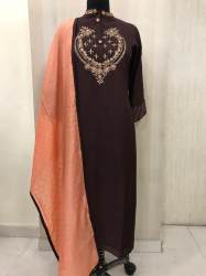 Designer Long Muslin Silk Kurti