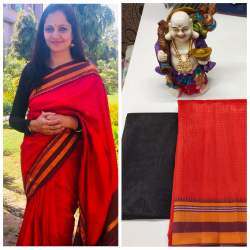 Fancy Party wear Red Saree