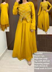 Indo western Crop top with Skirt