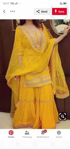 Readymade sharara Suit with Embroidered design