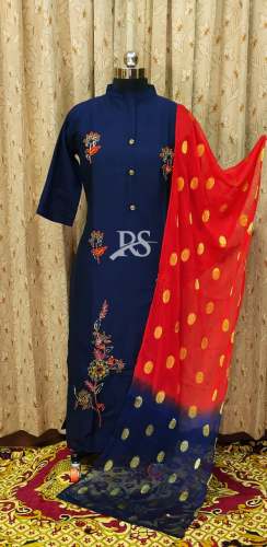 Stylish banglory Silk Kurti with Duppata