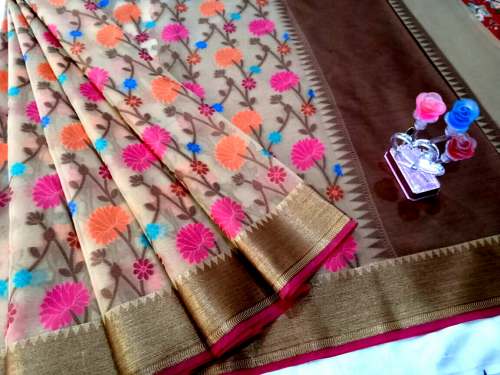 Designer Kora silk saree by Haji Abdul Hamid co 