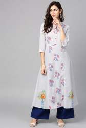 Fancy Block Printed A-Line Kurti