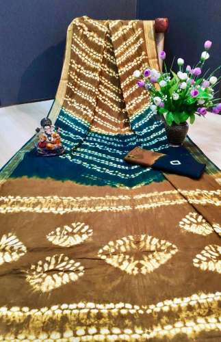 Pure cotton bandhej saree for women
