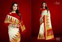 jacquard saree with foil print thumb 6