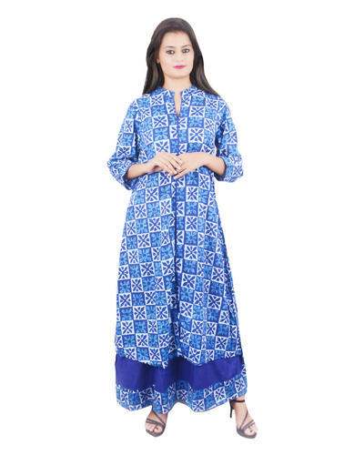 Attached Jacket Rayon Printed Kurti