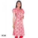 Frill Collar Kurti In Floral Print