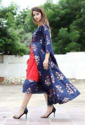 Gold Print Detachble Jacket Kurti