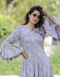 Heavy Gold Print rayon Kurti 