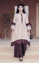 High Low Kurti With Bell Sleeves
