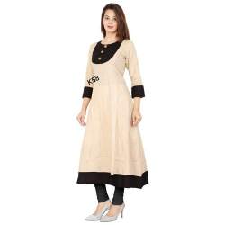 Rainbow Slub Long Flare Kurti