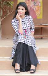 Rayon Printed Kurti With Tussels