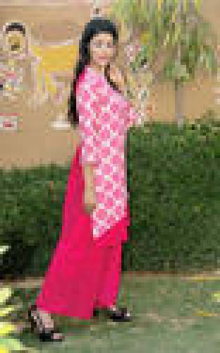 Stand Collar In Double Layer Kurti