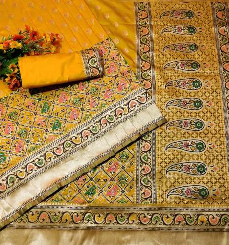 Jacquard patola Designs Saree Silk Fabric by Navrangi Fashion