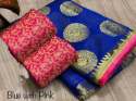 Chanderi saree with gold print  thumb 1