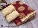 Chanderi saree with gold print  thumb 2