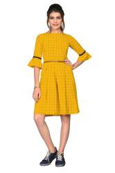 Checks print short kurti