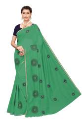 Embroidery work Chanderi saree