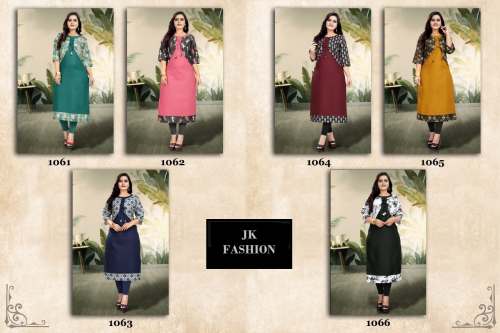  Exclusive Jacket Cotton Kurti by J K Fashion
