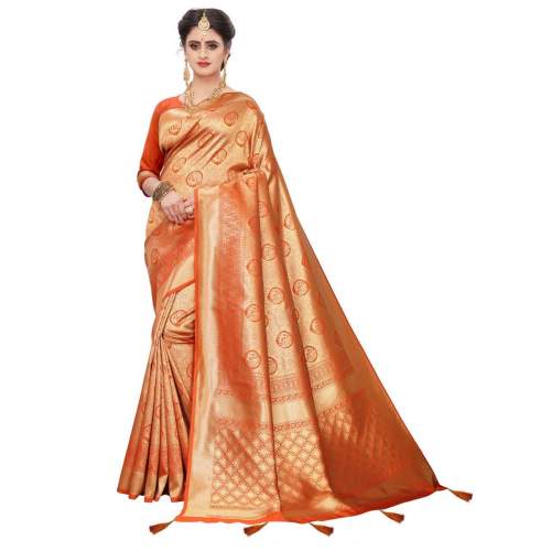 Fancy ladies Banarasi Saree With Jhalar