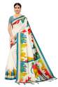 Multi colour art silk saree  thumb 2