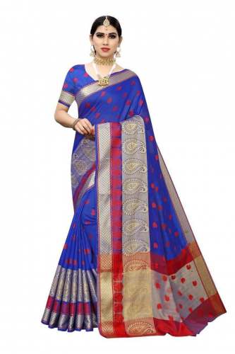 NEW COTTON JAQUARD SAREES. 4 COLOR COMBINATIONS . 