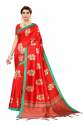 Printed Banarsi silk saree thumb 2