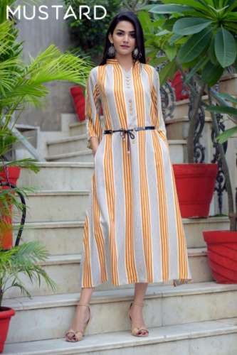 designer kurti - mustard Nx