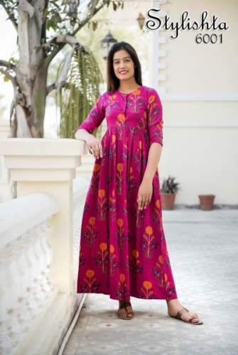 Designer printed gown - Stylishta vol 04 