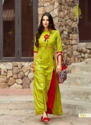 green Reyon kurti - Dairy Milk Vol 4