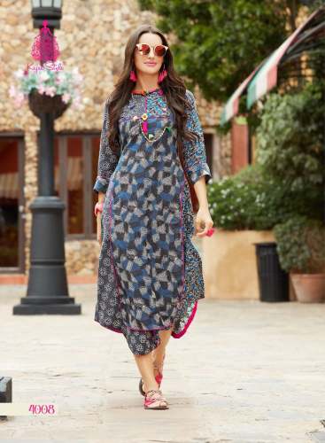 Printed round kurti