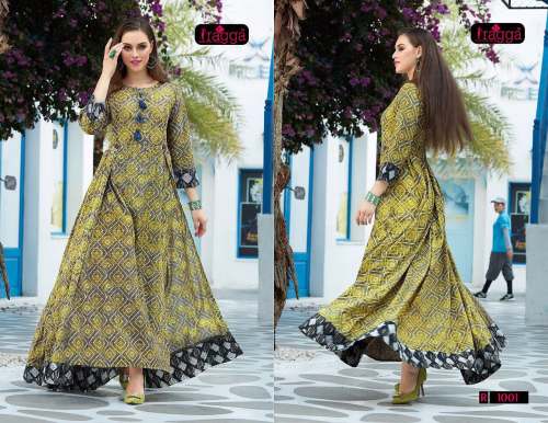 rayon green anarkali kurti 
