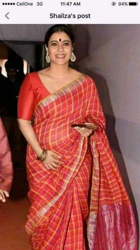 checks linen saree