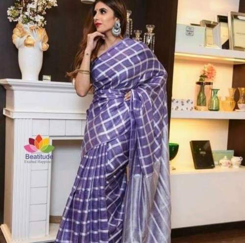 designer linen saree