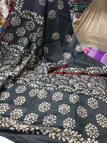fancy black cotton saree