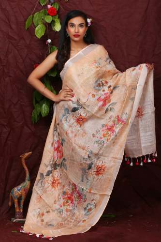 fancy cream printed dupatta