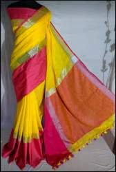plain linen saree