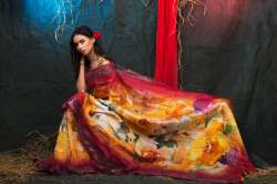 pure linen fancy saree