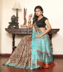 tussar linen saree