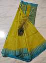 yellow hand loom saree